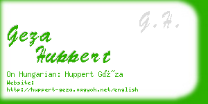 geza huppert business card
